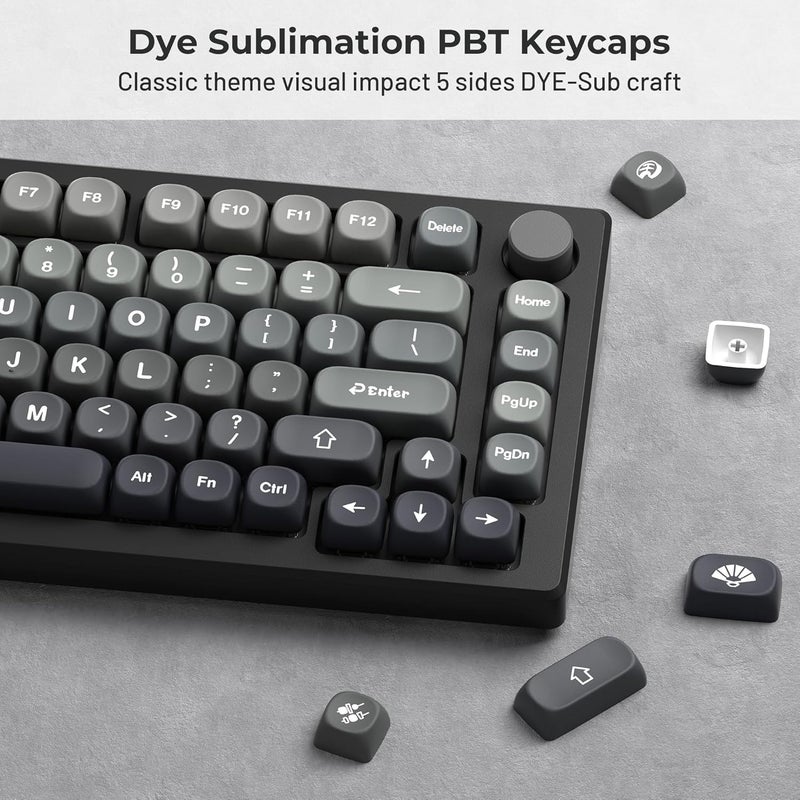 HITIME XVX PBT Keycaps-MOA Keycap, Custom Keyboard Keycaps 60 65 75 100 Percent, 5 Side Dye Sublimation, 132 Keys Keycap Set for Cherry Gateron MX Switches Keyboards, Gradient Gray - Image 4